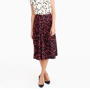 JCrew Pleated Cherry Skirt